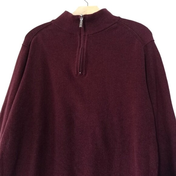 TOMMY BAHAMA Make Mine A Double Reversible Half-Zip Sweater Burgundy Mens Large - Picture 4 of 13